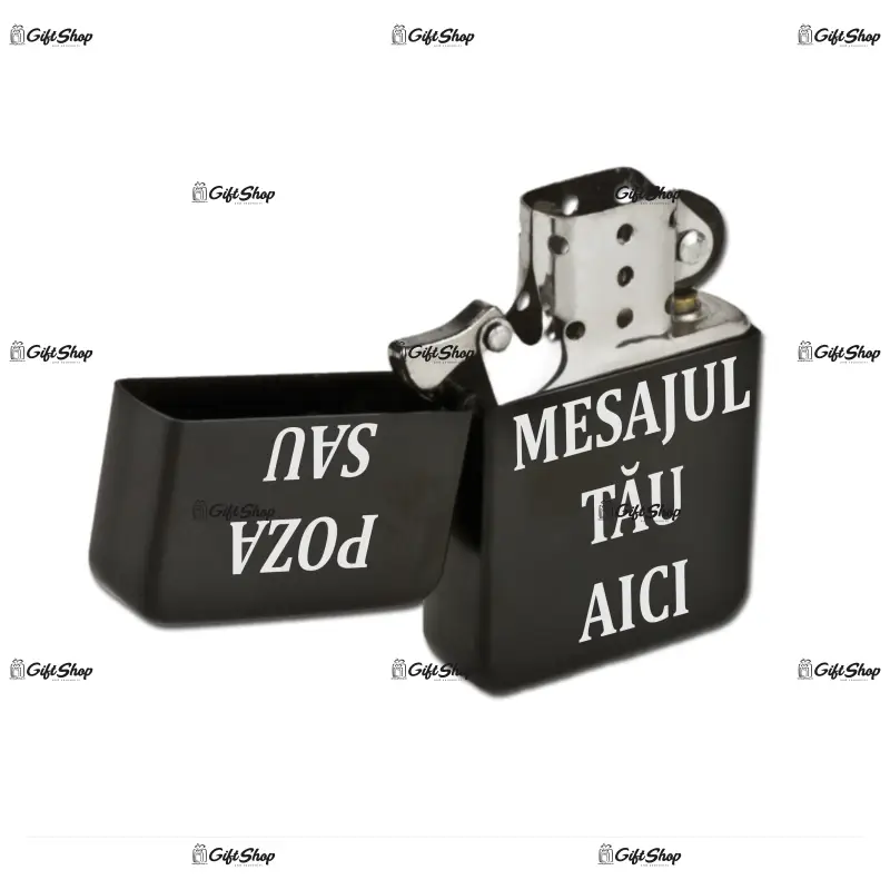 Bricheta neagra, gen zippo, personalizata